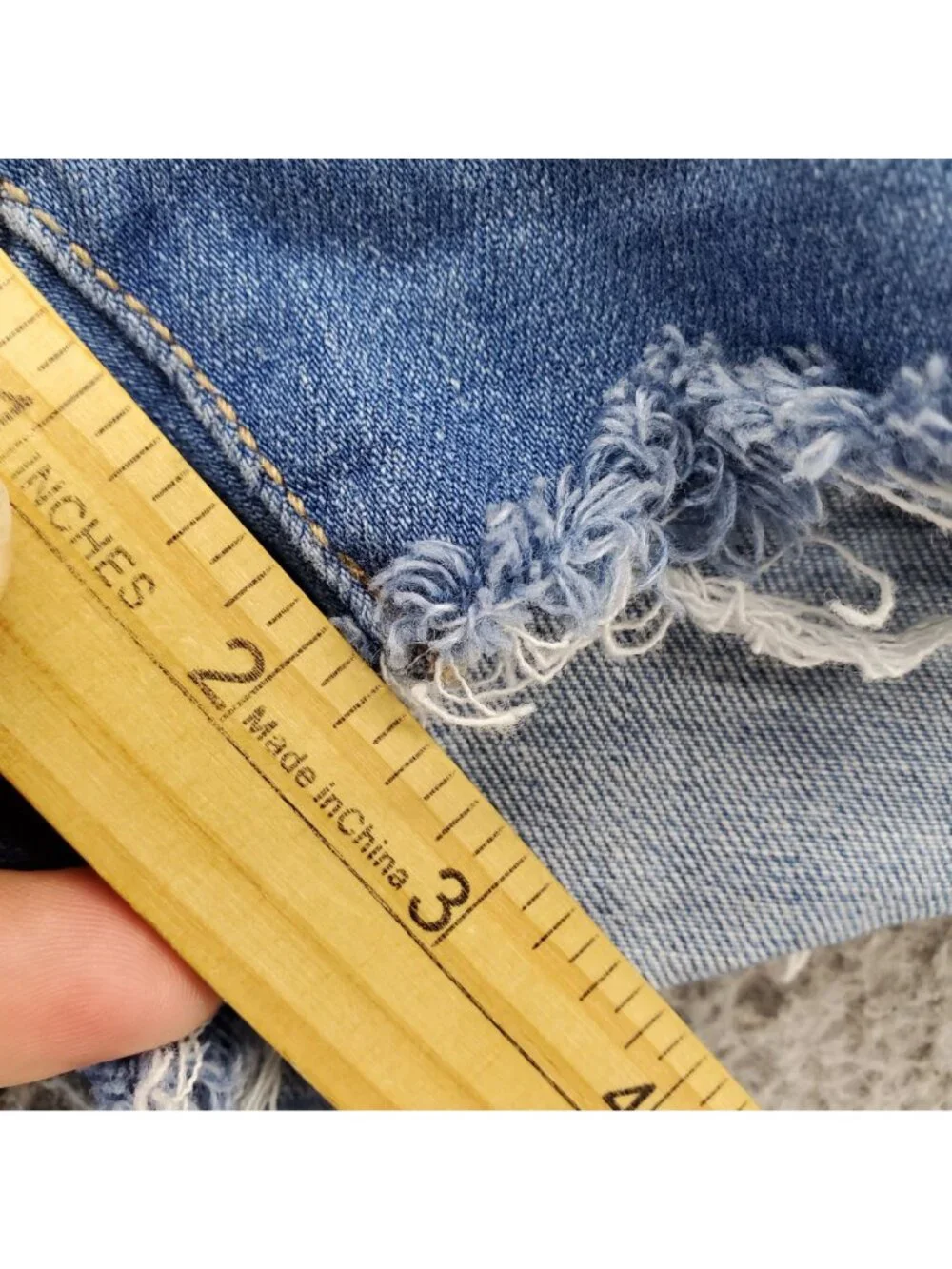 Levis Shorts Womens 25 Blue High Rise Cutoff Stretch Denim Jorts